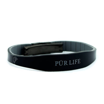 Sporty - Negative Ion Bracelet Black & Grey Silicone